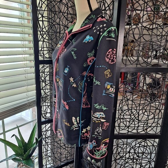 Koret Size Medium 80s Vintage Black Vacation/Travel Zip Jacket Pockets EUC - Picture 6 of 8